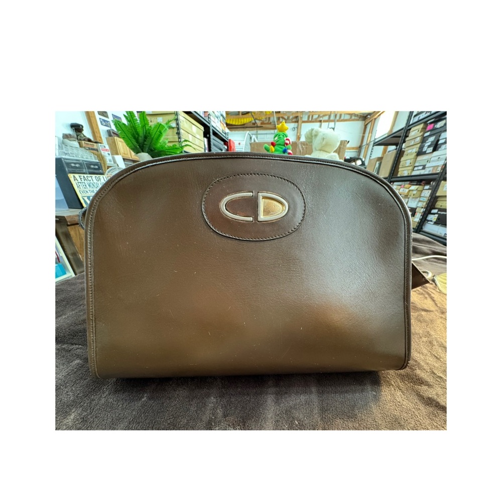 Authentic Christian Dior Brown Leather shoulder bag